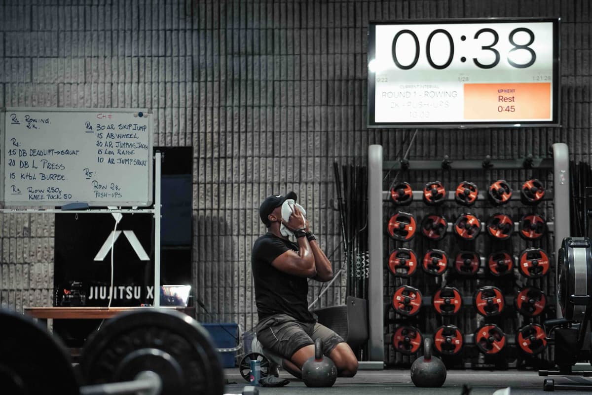 Elite athlete training with professional equipment